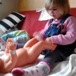 Bevor wie losfahren muss die Puppe gewickelt werden